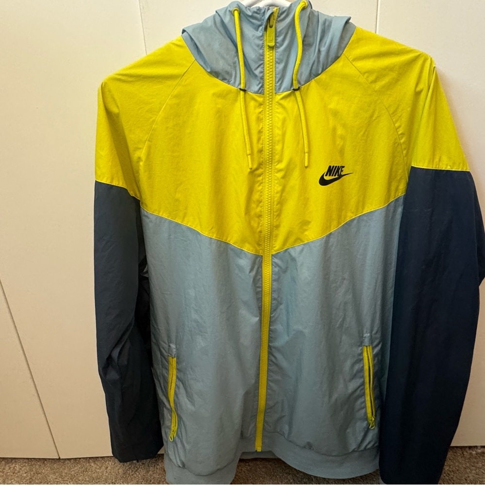 Nike Yellow and Gray Windbreaker Jacket